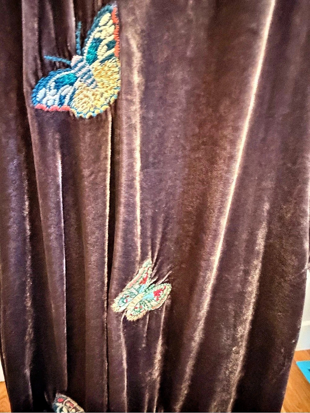 JOHNNY WAS Embroidered Velvet Maxi Dress Brown Large Like New - Picture 7 of 10